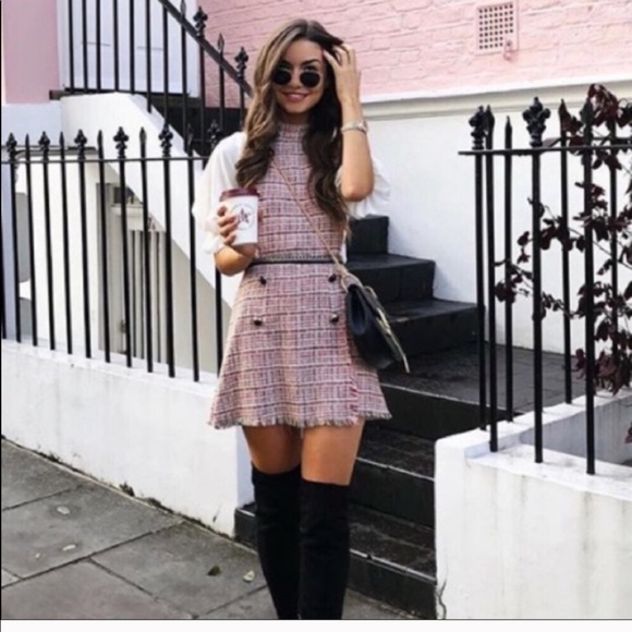 pink tweed playsuit
